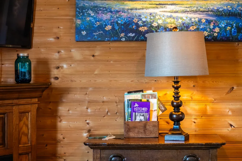 Living-room artwork and lamp