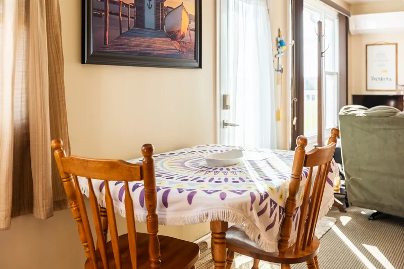 Dining table by the windows