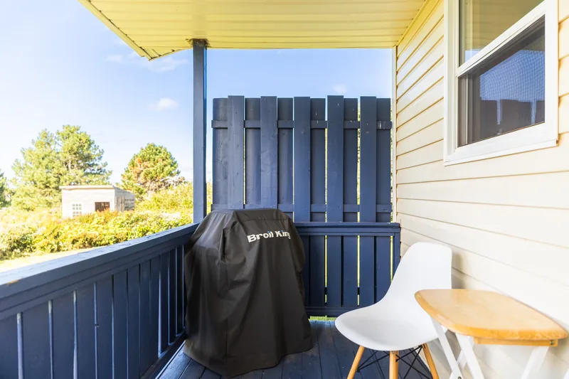 Deck with barbecue