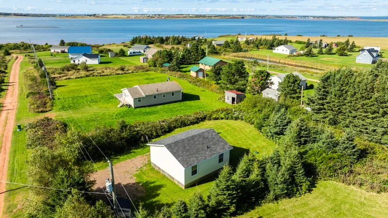 Cottage and surrounding grounds aerial
