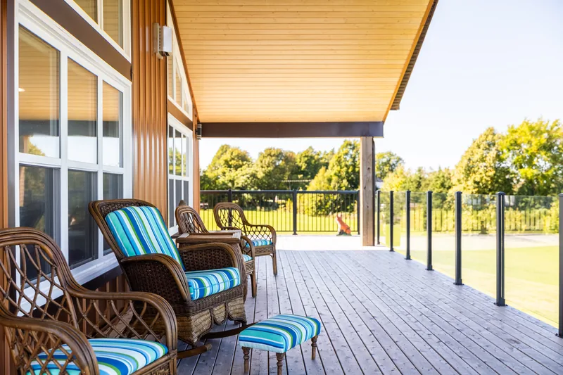 Covered deck seating