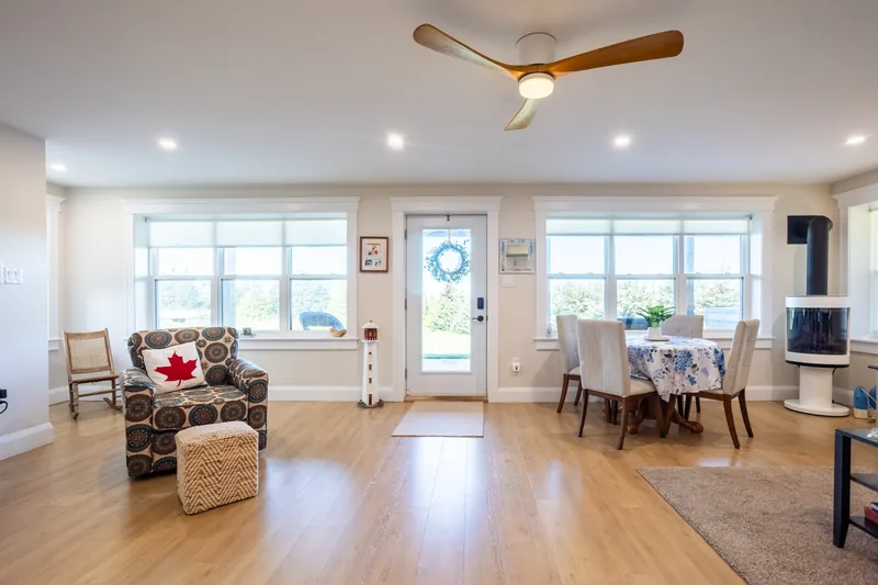 Dining area and patio doors