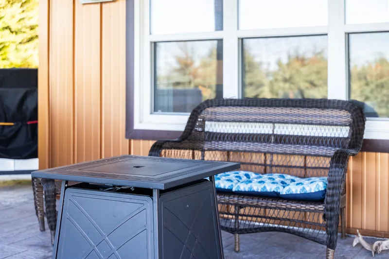 Covered patio seating